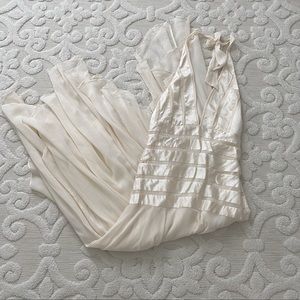 BCBGMaxAzria Ivory Halter Uneven Hem Dress 8
